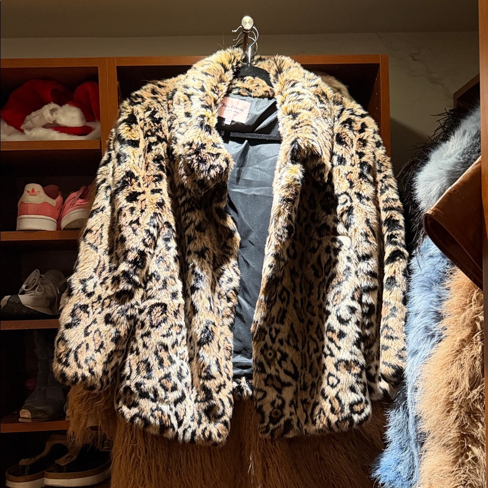 Juicy Couture Leopard Print Teddy Jacket